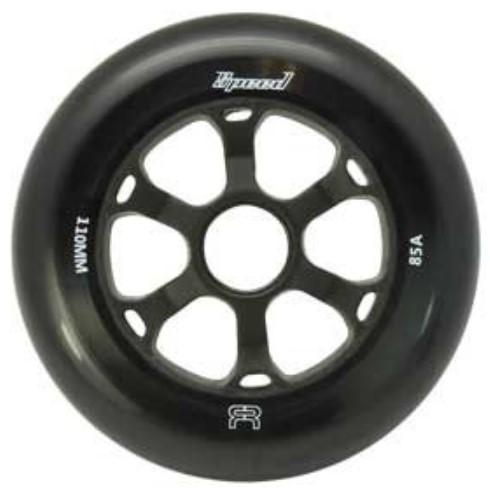 Black FR Urban Speed inline skate wheel of 110 mm and 85A durometer